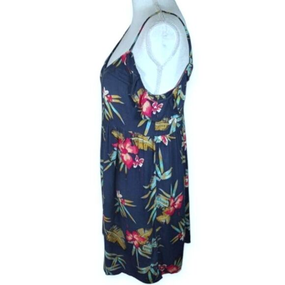 ROXY NAVY BLUE FLORAL COLD SHOULDER DRESS SZ.M EUC. - Picture 4 of 10